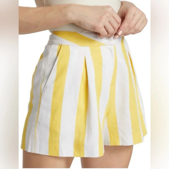 L'AGENCE Vittoria Striped High Waisted Shorts - Picture 6 of 8